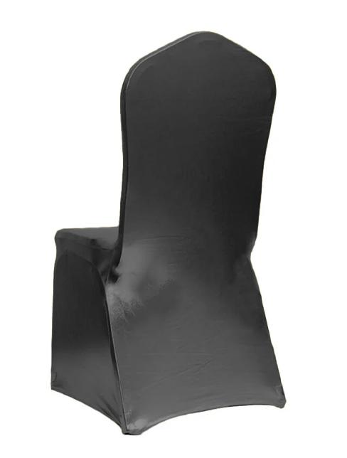 Cover For Elastic Chair, Black Metallic, Durable, Premium Banquet