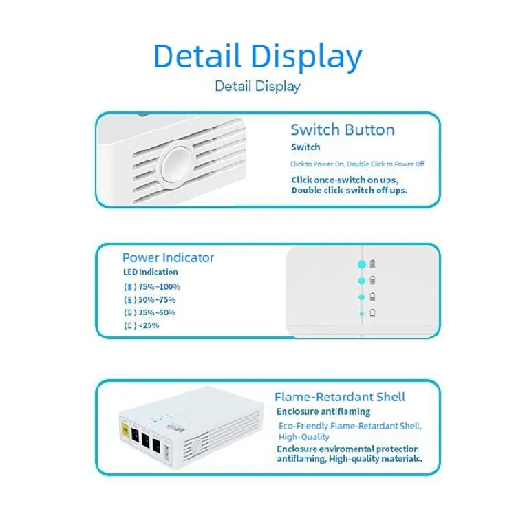Uninterruptible Power Supply for Home and Office Networking Supporting Routers Featuring 13500mAh 12 Hours Power Backups