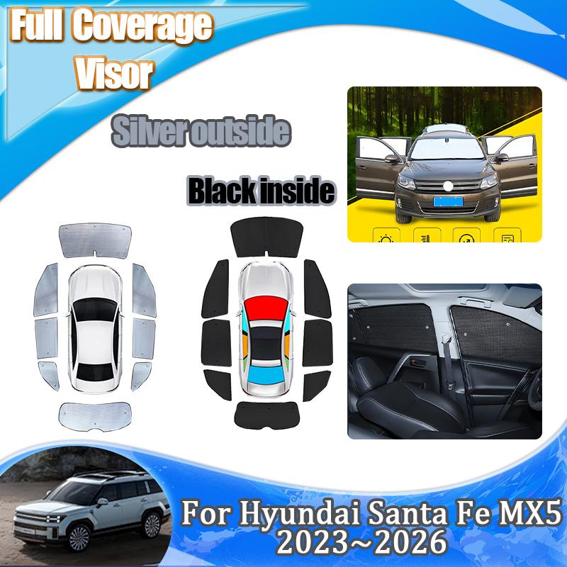 For Hyundai Santa Fe MX5 Accessories 2024 2025 2026 Windshield Sunshades Blind Shade Sun Visor Anti-UV Rays Car Accessories