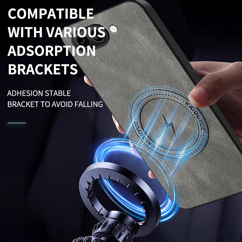 For Google Pixel 9A New Leather Matte Frosted Magnetic Phone Case For Google Pixel 9A Shockproof Bumper Soft Cover Pixel 9A Case