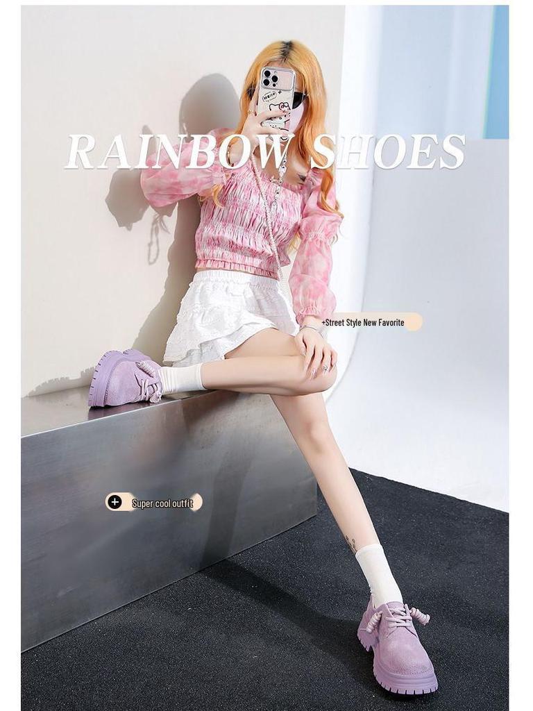 Dámské mokasíny na silné podrážce v britském stylu pro rok 2025: Trendy Dopaminové nízké boty na podzim a zimu