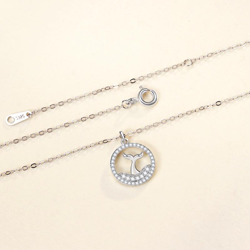 The Rest of Your Life Has Your Mermaid Tail Necklace Female Niche Design Sense Diamond Ring Fish Tail Pendant Jewelry