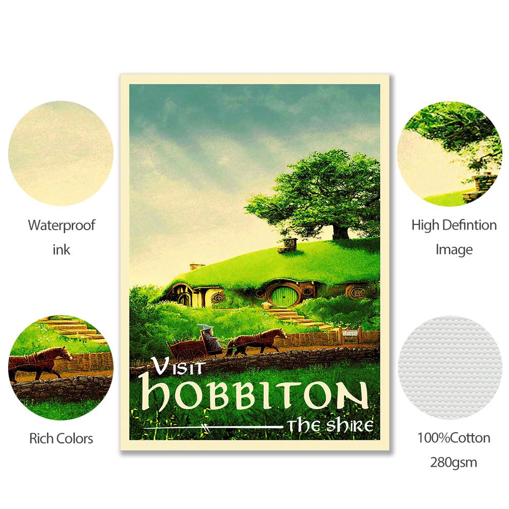 Movie Poster Wall Print Retro Travel Abstract Canvas Vintage Film Middle Earth Landscape Tolkien Painting Kid Room Home Decor
