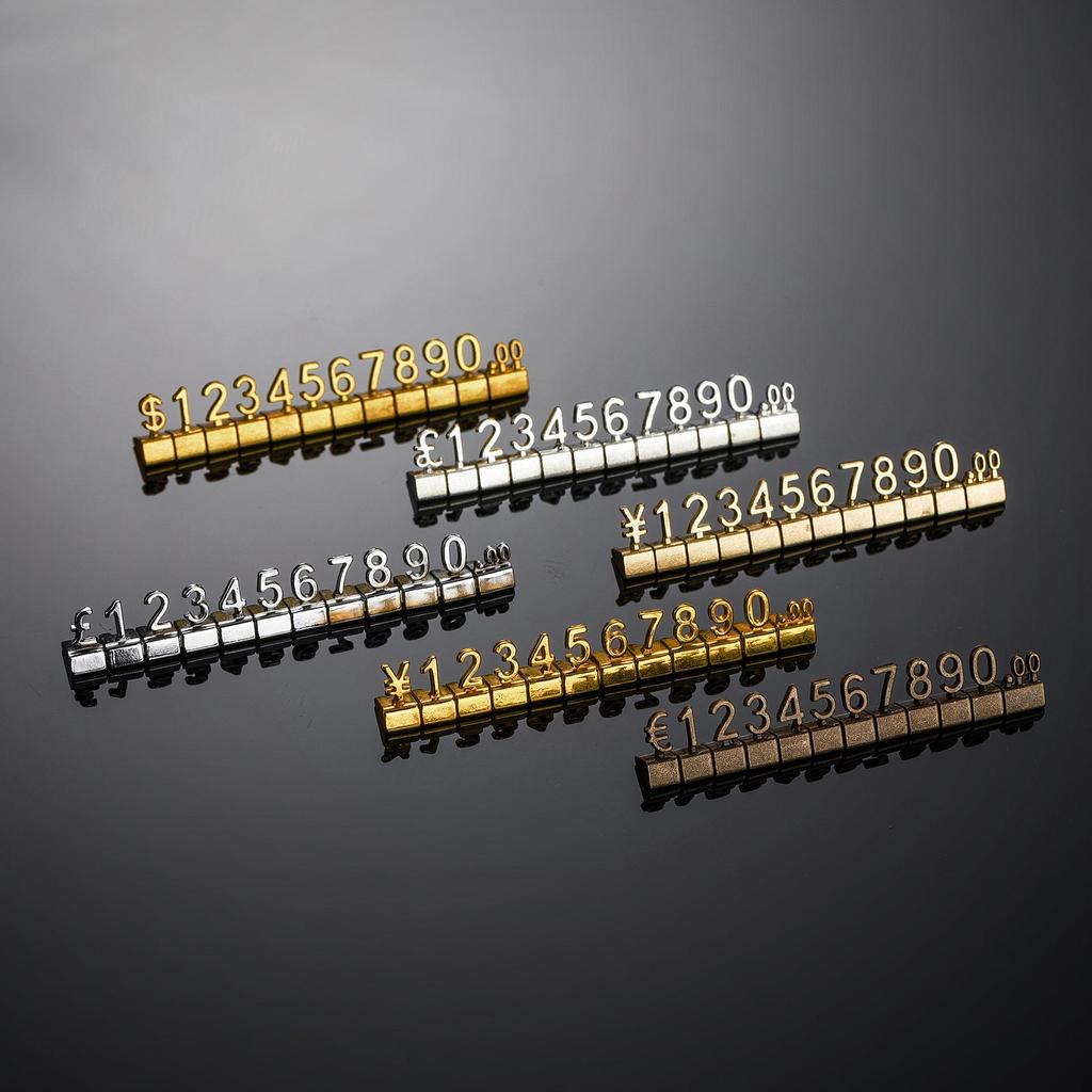 Gold Perfume Metal Currency Price Tags for Jewelry Accessories 3D Ornaments