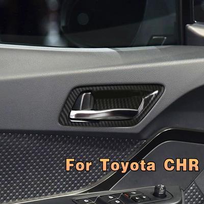 4 szt. ABS chromowana wewnętrzna klamka drzwi samochodu naklejka dekoracyjna na pokrywę do Toyota CHR C-HR 2016 - akcesoria wewnętrzne