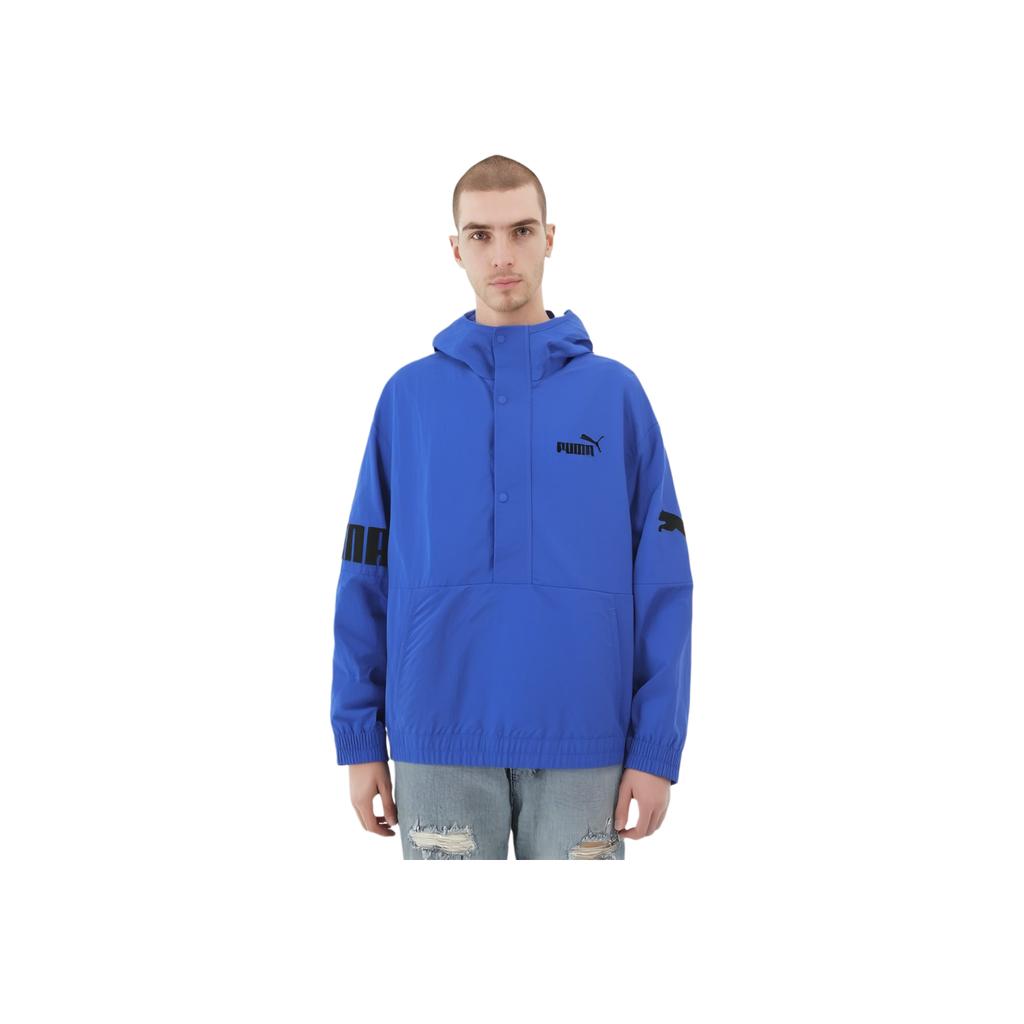 Puma Powerwindbreaker Hooded 1/2 Zip Comfortable Breathable Windproof Lightweight Hoodie Men Hoodies Electric-Blue 683795-66