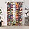 2 Panele 2 Szt. Zasłony Wassily Kandinsky Bauhaus - Nowoczesne Zasłony Okienne z Koncentrycznymi Kołami i Kwadratami - Bezprzewodowe