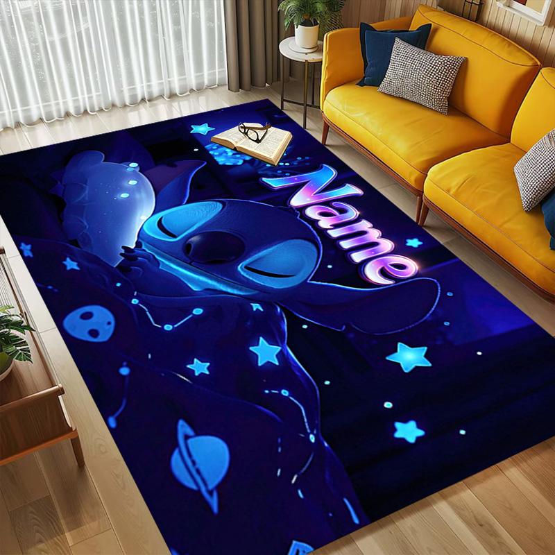 Custom Name Stitch Dreams Gamer Carpet Rug for Bedroom Living Room Home Sofa Decoration,Office Home Decor Game Large Decor Floor Mat