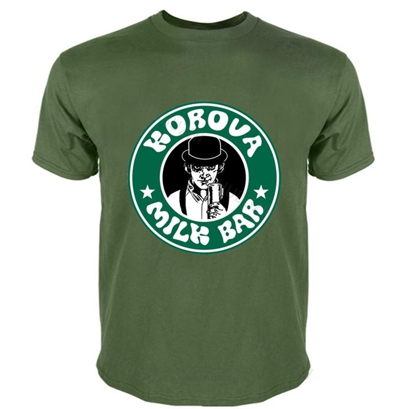 

New t shirt black tops for men Summer Korova Milk Bar TShirt Men Ultraviolence Movie A CLOCKWORK ORANGE summer teeshirt S