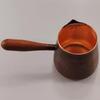 Vintage Hand-Rinsed Pure Copper Coffee Pot,Handcrafted Engraving Hammer Texture 700ml Boil Tea Teaware,Wooden Handle Teapot