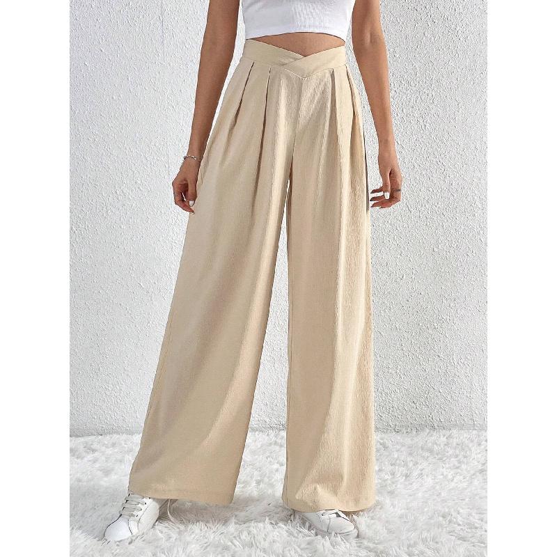 2026 Spring/Summer New Women's Commuting Style Pleated Casual Wide-Leg Loose Trousers
