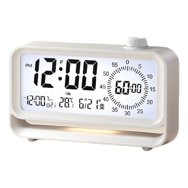 Kids Alarm Clock with Button High Volumes Visual Timers Indicators Rechargeable LCD Display Digital Clock Night Light