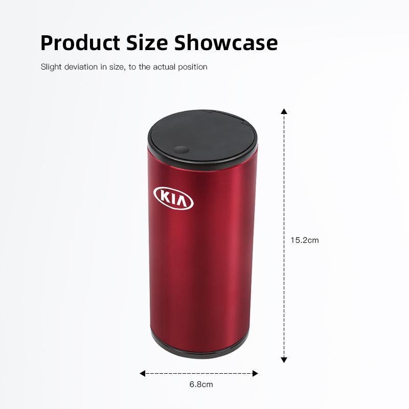 LRVA9 Car Trash Bin Ashtray Mini Auto Dust Organizer Rubbish Bag Garbage Can Container Storage Box For Kia Sportage Ceed Niro K7 K5 K8