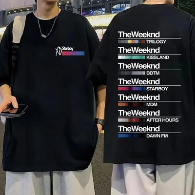 Piosenkarz The Weeknd Tshirt Starboy After Hours Dawn Fm House of Balloons Album muzyczny T Shirt Unisex Kobiety Rock Hip Hop Oversized Tops