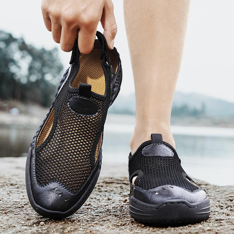 

Mens Closed Toe Sandals for Men s Outwear Mesh Soft Sole Sports Sandals Shoes 46 чорний