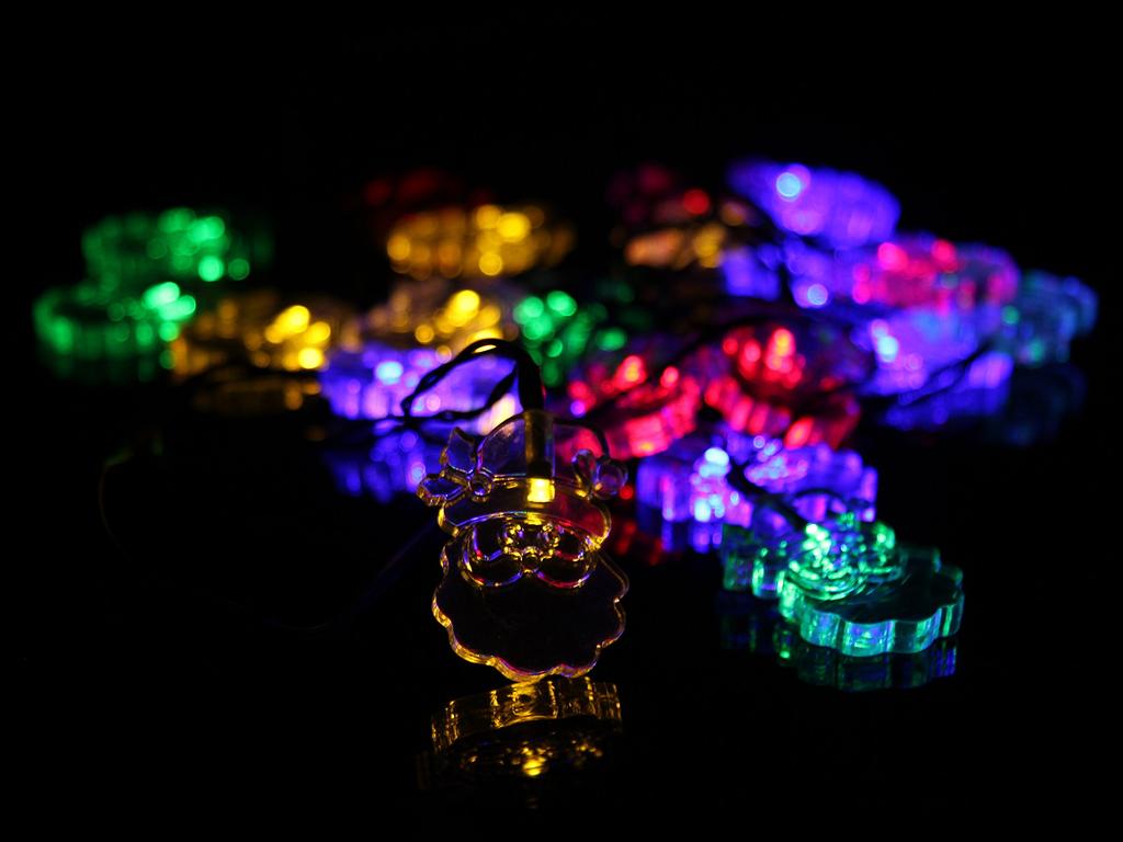 LED String Lights with Light Garden Christmas 30 Flashing Auto Tree Santa Claus Solar-Powered Built-in Sensor, Waterproof, Lights, Lights, LEDs, 6m,