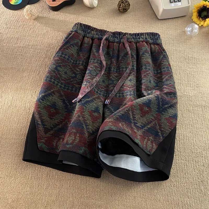 

Шорты Женские Летние Винтажные Свободные Большого Размера Повседневные Джинсовые Широкие Шорты M красный