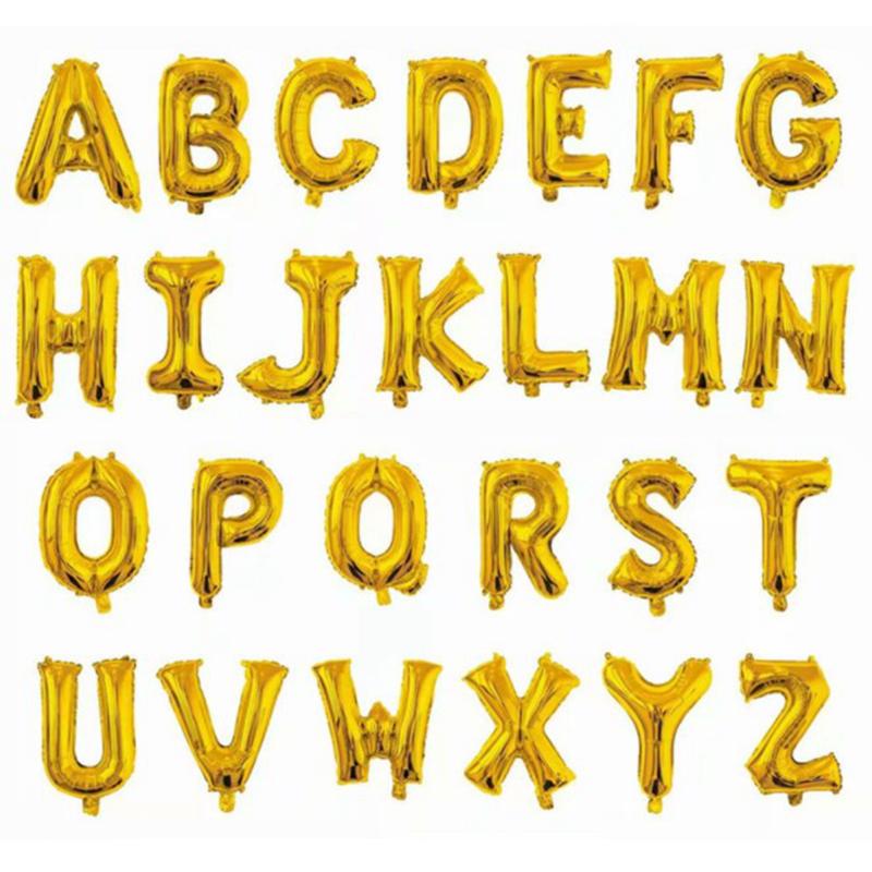 50pc 16 Inch Red Rose Gold Silver Foil Letter Alphabet Balloons Wedding Happy Birthday Party Decoration Kids Baby Shower Supplies KTY