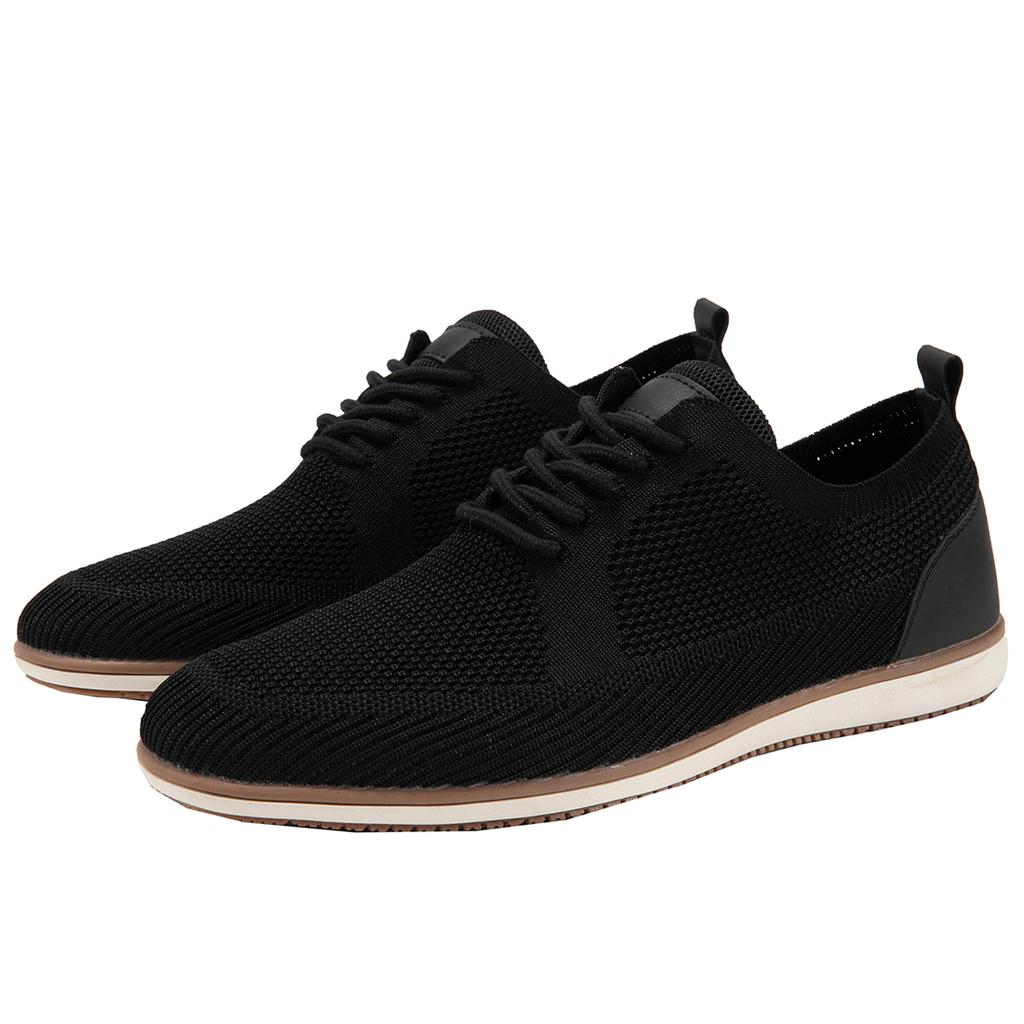 Men New Summer Shoes Lace Up Lightweight British Dress Mens Footwear Fashion Hollow Breathable Knitted Mesh Flats Shoes Size 45