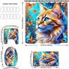 4Pcs Dreamy Cat Shower Curtain Set with Non-Slip Bath Mat, Toilet Lid Cover, Contour Rug & 12 Hooks, Bathroom Decor