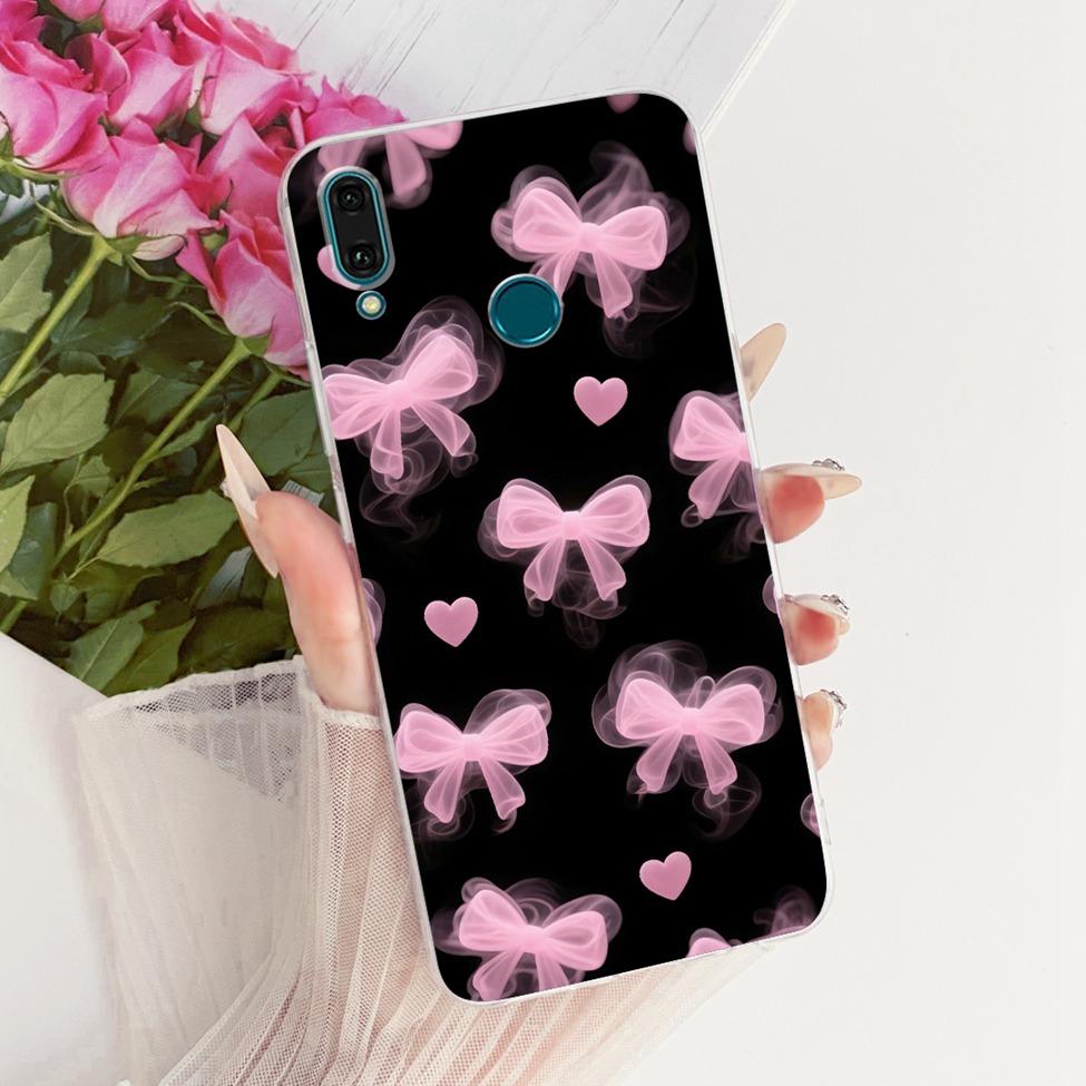 For Huawei Y9 2019 Case Cover Transparent Cute Cat Fashion Butterfly Funny Painted Casing For Huawei JKM-LX1 JKM-LX2 JKM-LX3
