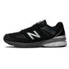 NB 990 V5 Vintage Textile, Leather Cushioning, Wear Resistant Low Top Running Shoes Men's Black 2E Width M990BK5(2E)