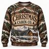 Men's Ugly Christmas Sweater Mountain Deer Cabin Nordic Snowflake Print Crewneck Long Sleeve Holiday Party Pullover Sweatshirt