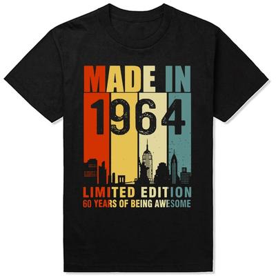 Made In 1964 Limited Edition 60 Years Of Being Awesome Tee Tops Round Neck ShortSleeve Fashion Tshirt Casual Basic Tshirts