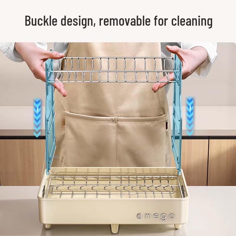 Modern Double-Tier Carbon Steel Dish Drying Rack
