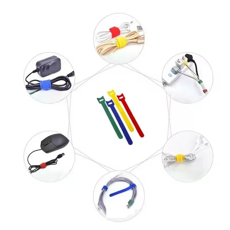 50/200 Pcs Releasable Cable Ties Colored Plastics Reusable Cable ties Nylon Loop Wrap Zip Bundle Ties T-type Cable Tie Wire