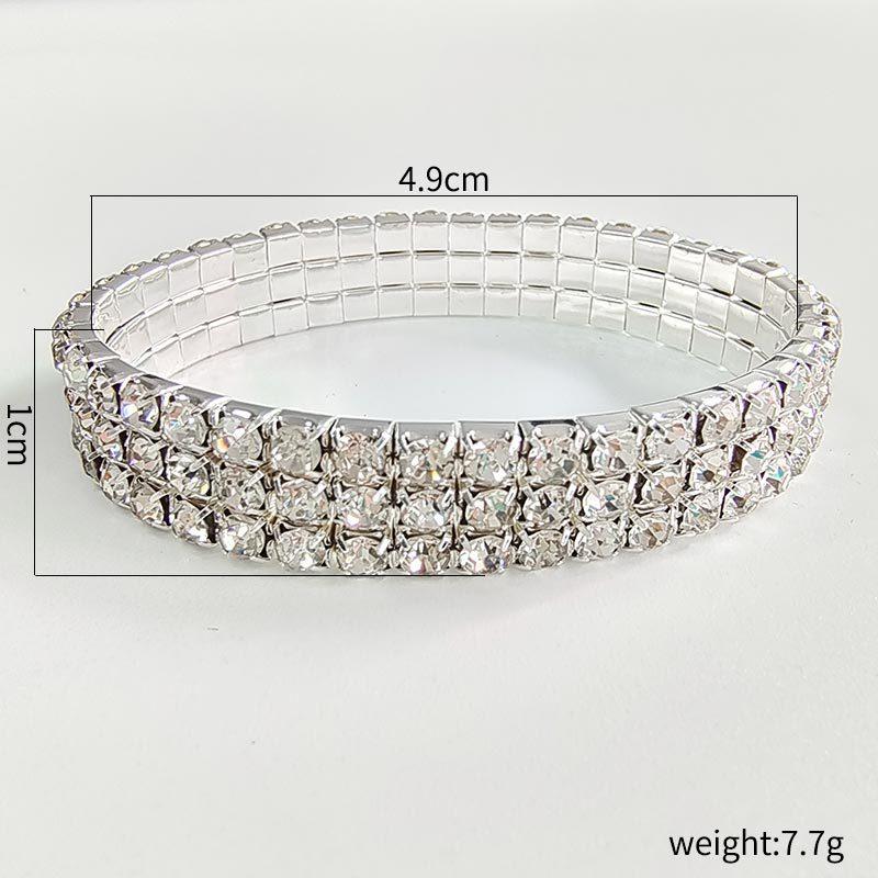 Europe and the United States  Bracelet, Simple INS Style Girl Row Bracelet Female 8 Row Diamond Shiny Combination