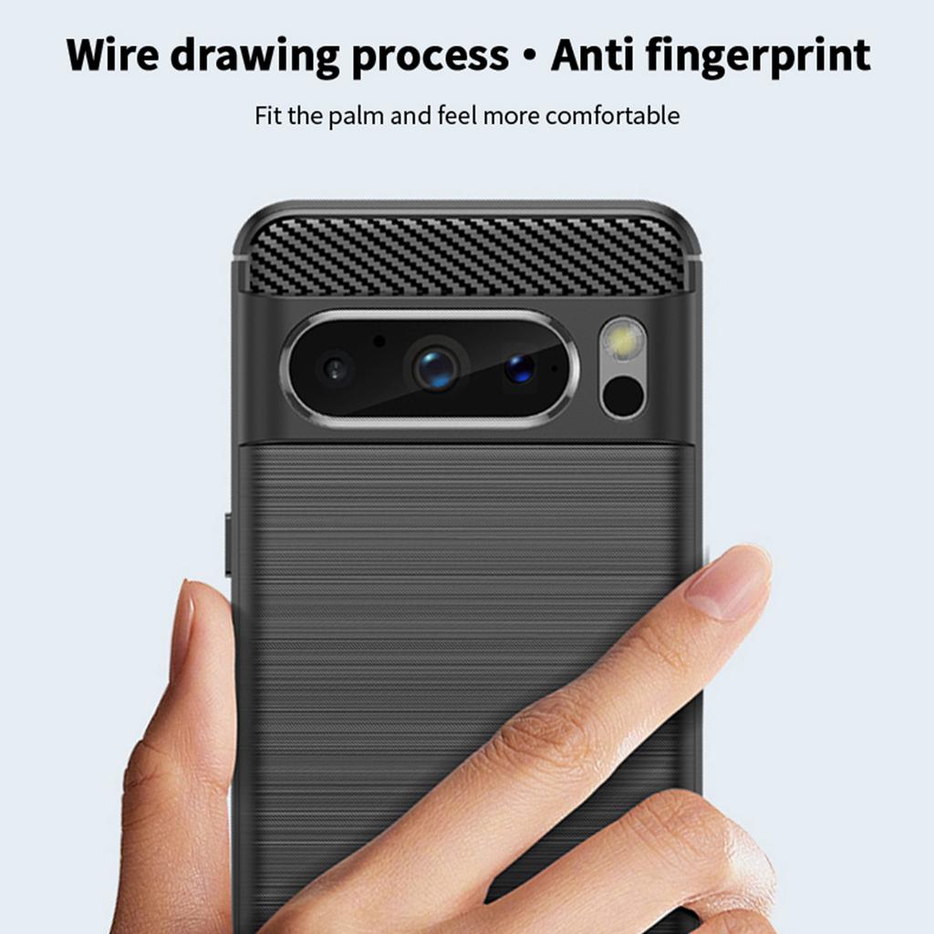 MOFI JK TPU Serie-1 Für Google Pixel 8 Pro Gebürstete TPU Hülle Kohlefaser Kratzfestes Handycover