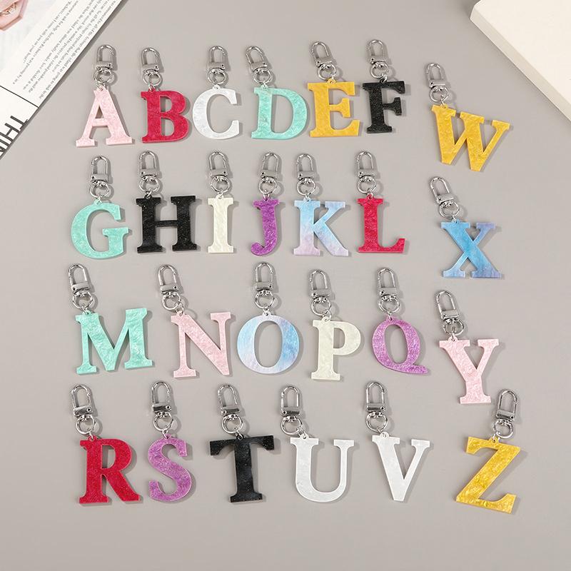 Simple Letters Keychain Backpack Pendant Keyring Bag Hanging Decoration Accessories Gift