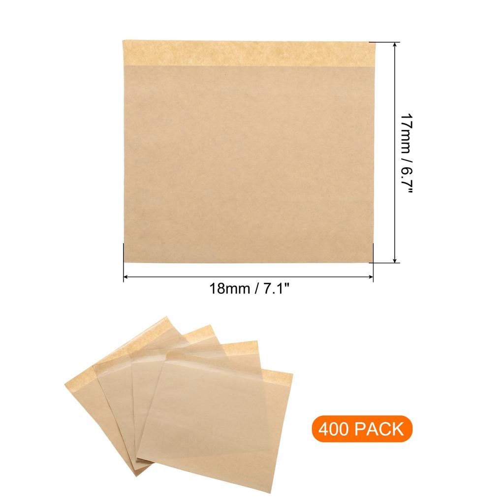 Uxcell Kraft Paper Sandwich Greaseproof Paper Cookie Paper Snack Lunch Bags for Home Bakery 18 X 17 400 Count Bags, Bags, Bags, Bread, Cm, Brown,
