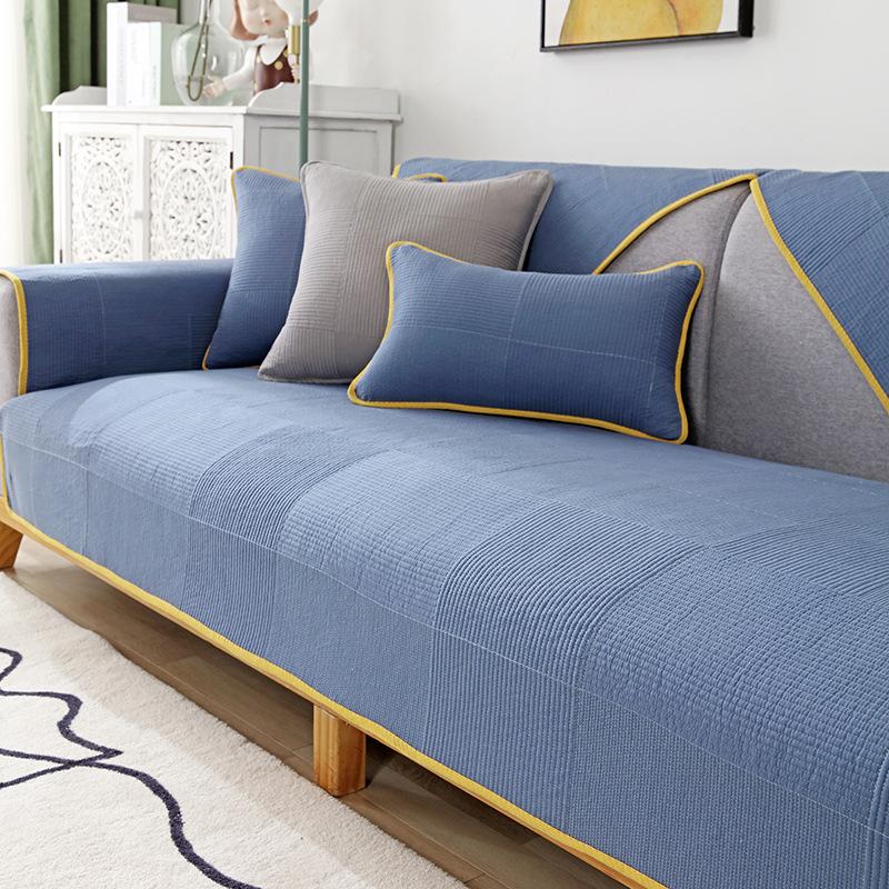 

Чистый цвет мягкого хлопкового диванного полотенца противоскользящий чехол для дивана многоцветный регулируемый пылезащитный чехол для машинной стирки 70x70cm 1pc