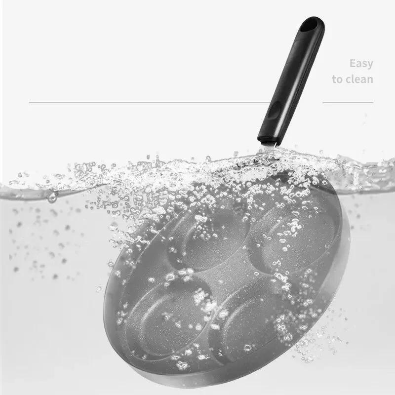 4-hole Breakfast Pot Mini Omelette Pot Household Kitchen Tool Medical Stone Non-stick Pot Small Frying Pan Egg Dumpling Mold