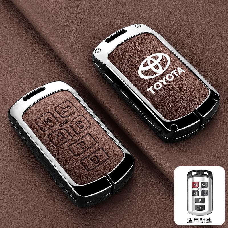 

Alloy Leather Car Smart Remote Key Case Cover Bag For Toyota Sienna Se Tacom 2015 2016 2017 2018 2019 2020 Keychain Accessories