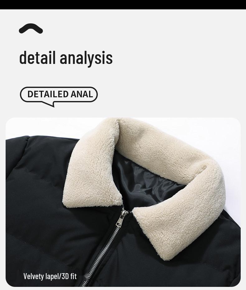 2025 Winter Herren Trendige Dicke Baumwolljacke mit Schönem Pelzkragen und Stehkragen