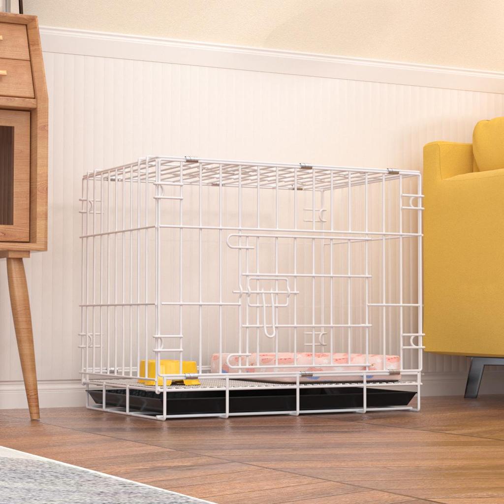 Foldable Metal Dog & Cat Cage for Home, Indoor/Outdoor, Car or Rescue Use