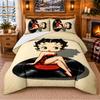 Betty Boop Pattern Bedding 3Pcs Set Bed Sheet And Pillowcases For Indoor Bedroom