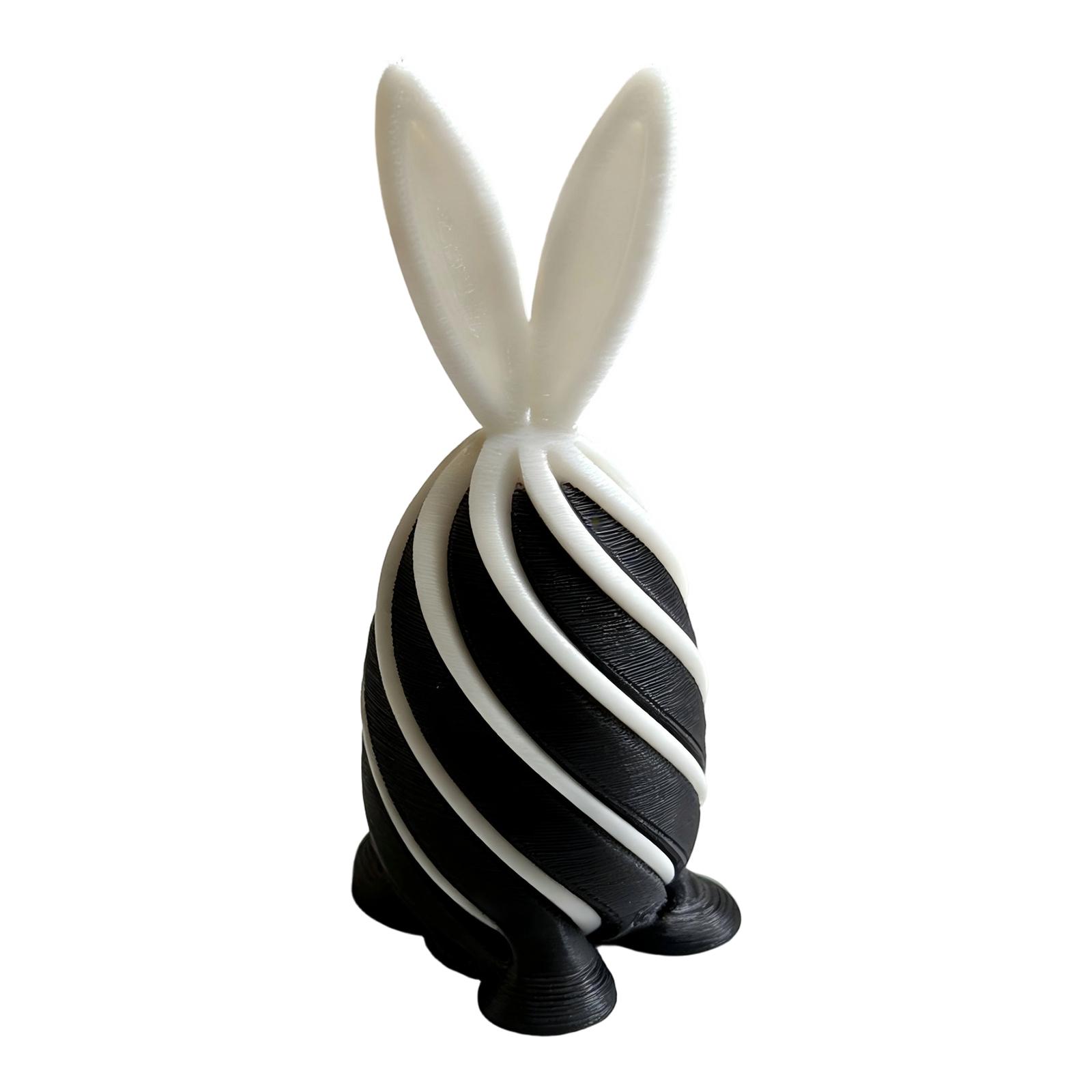 

3D Printed Spiral Decompression Sensory Easter Bunny Egg Children s Gift Figurine Egg One Size чёрный