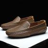2025 Luxury Brand Men Casual Shoes Soft Genuine Leather Mens Loafers Moccasins Italian Designer Breathable Slip on Boat Shoes