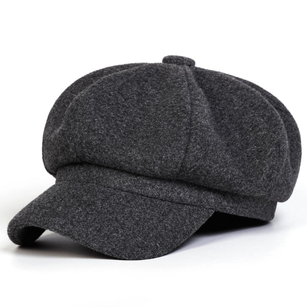 Achtkantiger Wollhut Einfarbig Unisex Outdoor Warme Hüte Winter Freizeit Barettmütze Modische Kappen