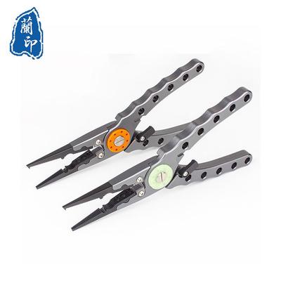 8.3" Luminous Tungsten Steel Fishing Pliers with Lock - Aluminum Alloy, Side-Cutting, Upper Ring & Wire Cutting.