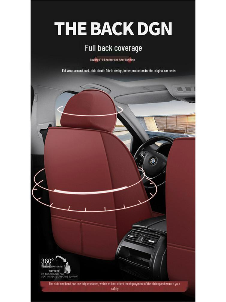 All-Season Full Leather Car Seat Cushion