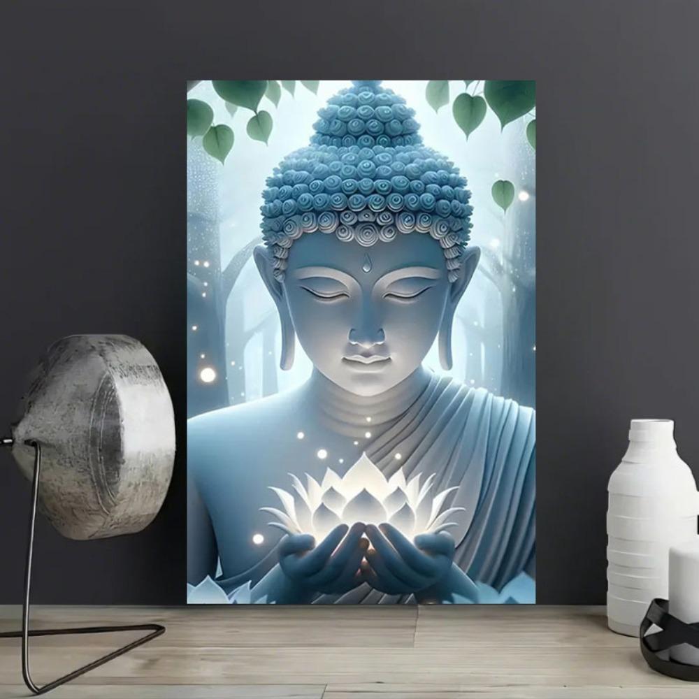 Metal Sign Lotus Buddha Spiritual Decor Aluminum Wall Art xcm Vertical 20x30cm(7.8x11.8inch)