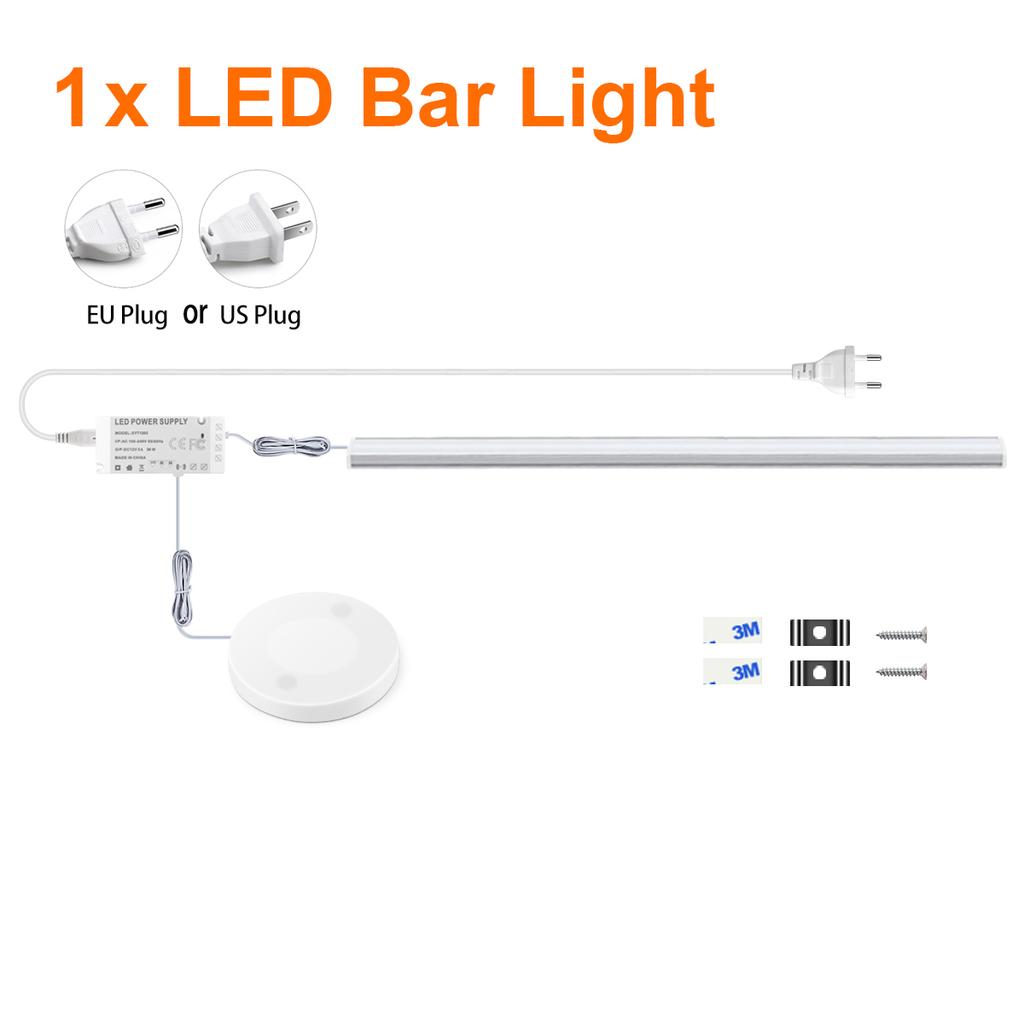 12V Hand Scan Motion Sensor LED Bar Lamp Wireless Touch Control Penetrable Wood Light for Kitchen Cabinet Wardrobe Back Lighting