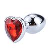 3Sizes Stainless Steel Anal Plug Heart Shape Gem Base Beginner To Expert Metal Butt Plug Prostate Massager Sex Toy For Man Women