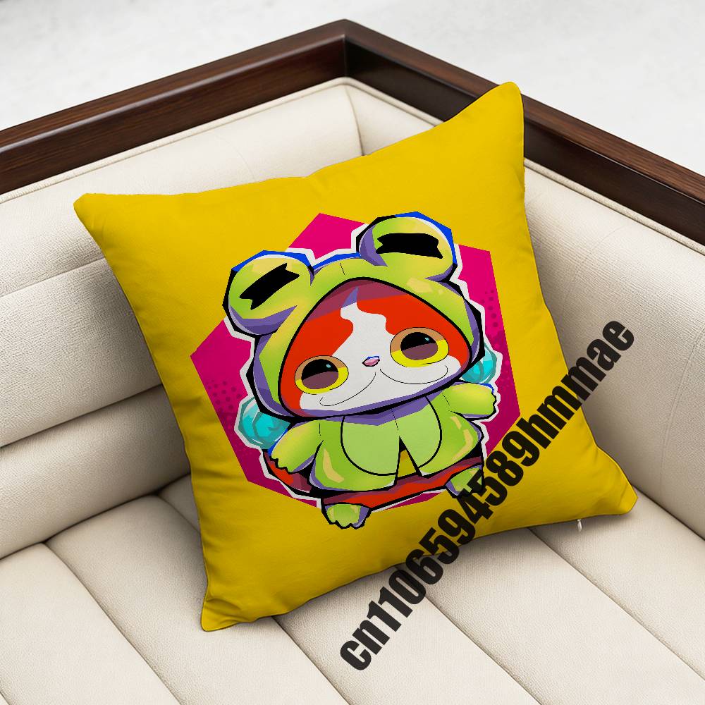 For Cute Cartoon J-Jibanyan Throw Pillow Case Sham 45X45Cm 40X40Cm Square Car Pillowcase Pad Cushion Cover