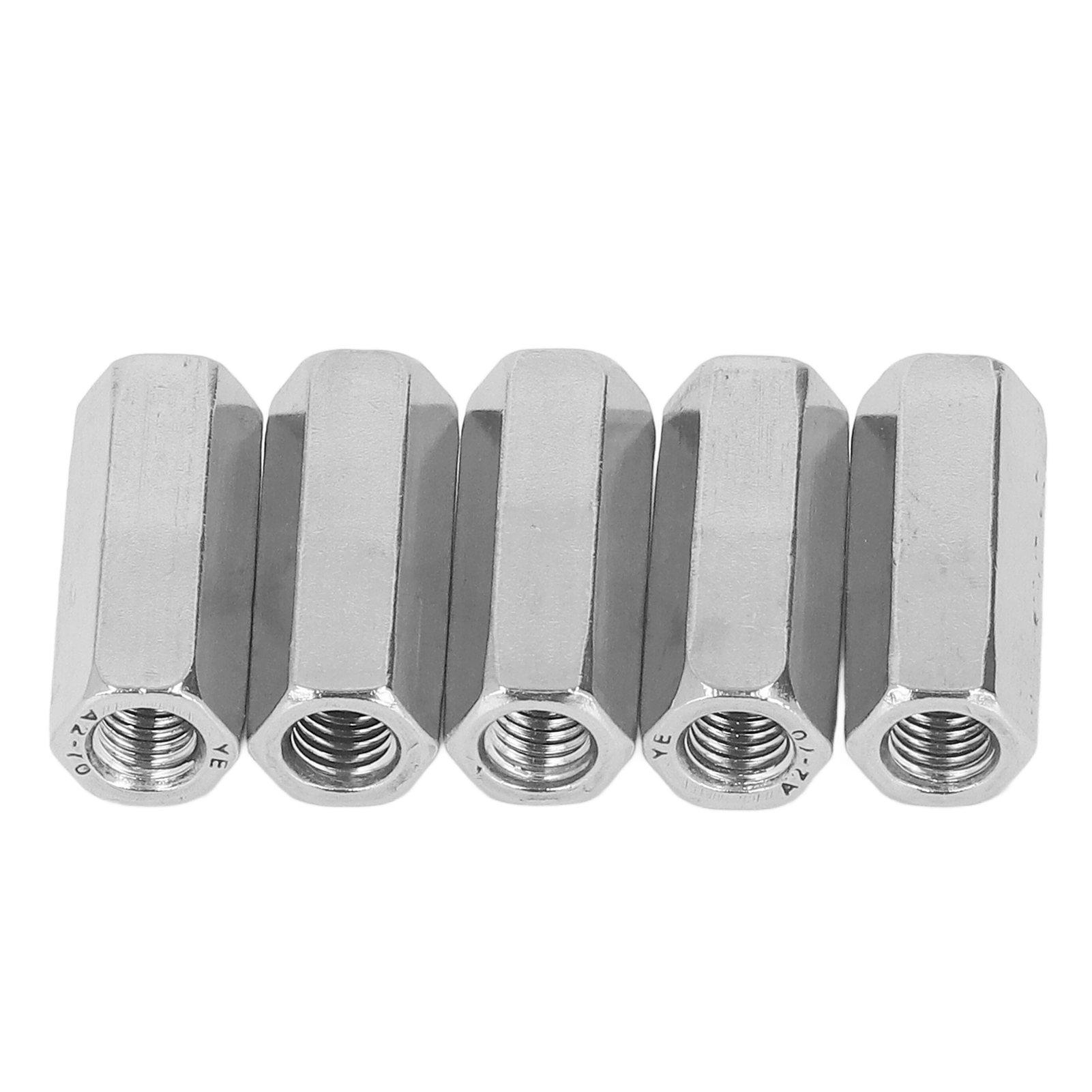 

10 шт. Шестигранная соединительная гайка из нержавеющей стали 304, гайка-соединитель для стержня, крепежный элемент с резьбой M8